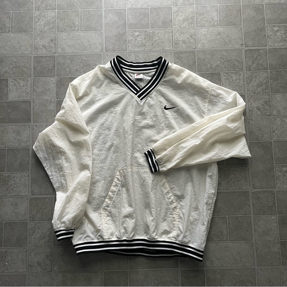 Vintage 90s Nike White Nylon Windbreaker Shirt Xxl